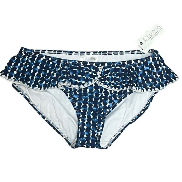 NWT Anne Cole Studio Medium Flounce Around Printed Ruffled Bikini Bottoms Swim - Picture 3 of 9